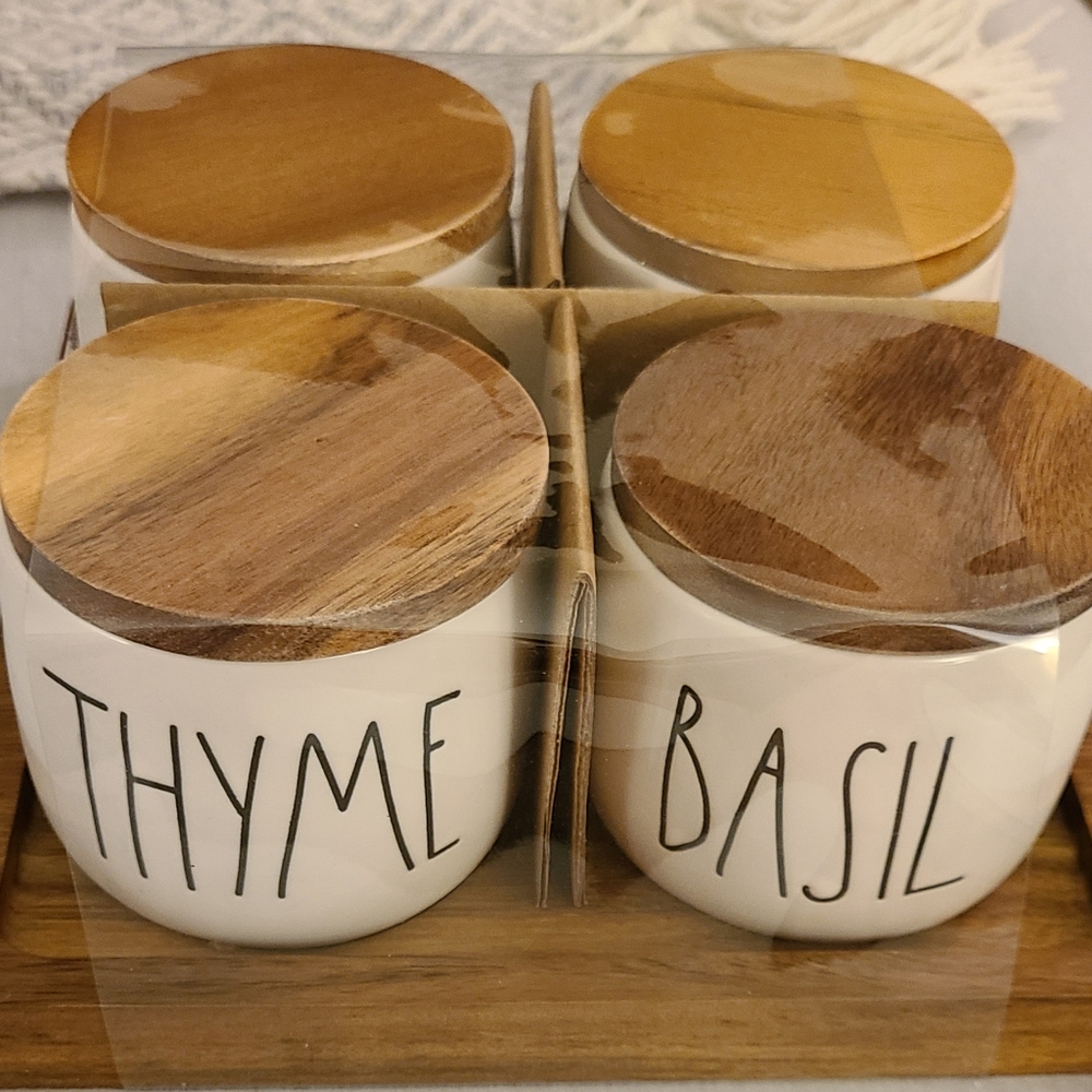 Rae Dunn Thyme basil parsley dill set of 4